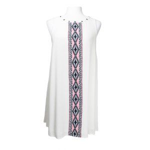 Hem & Thread Ivory Halter Neck Short Dress